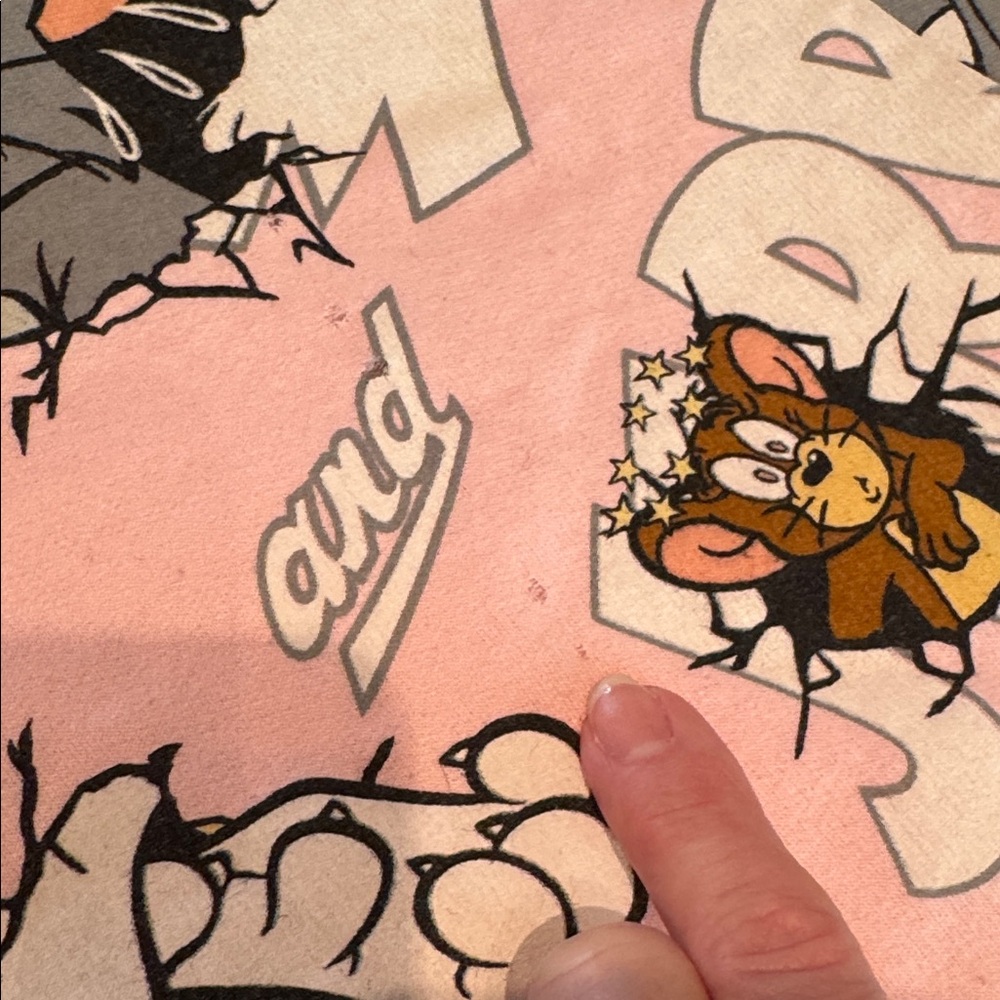 Pink Cartoon Character Hoodie Tom & Jerry Size L (CL) - Picture 6 of 12